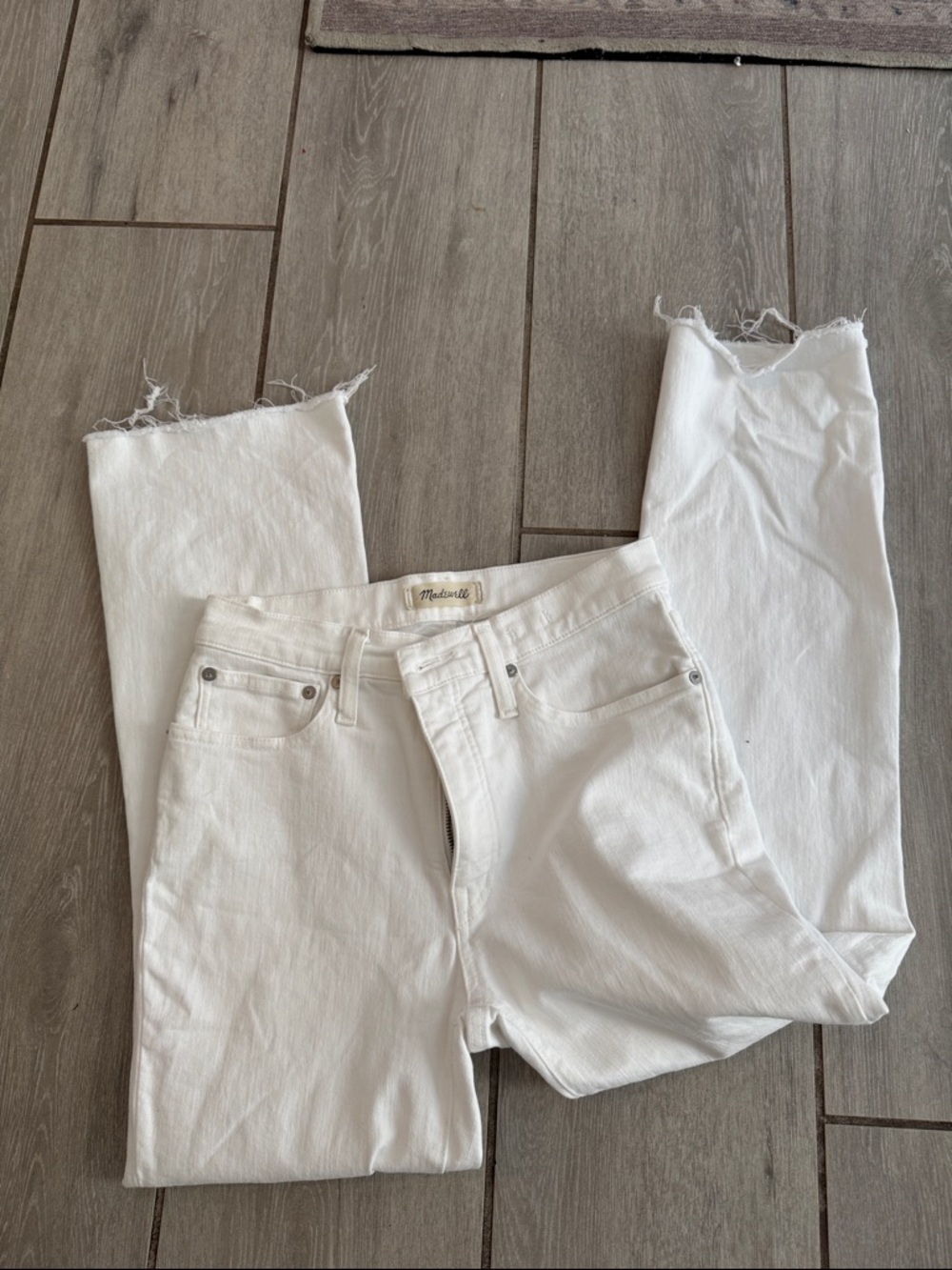 Madewell White Cali Demi Boot Cut Jean